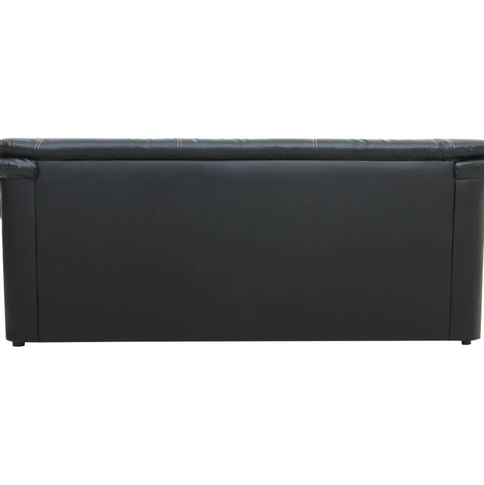 Soffa 3-sits svart konstläder - Dominic + Textilrengöring för möbler