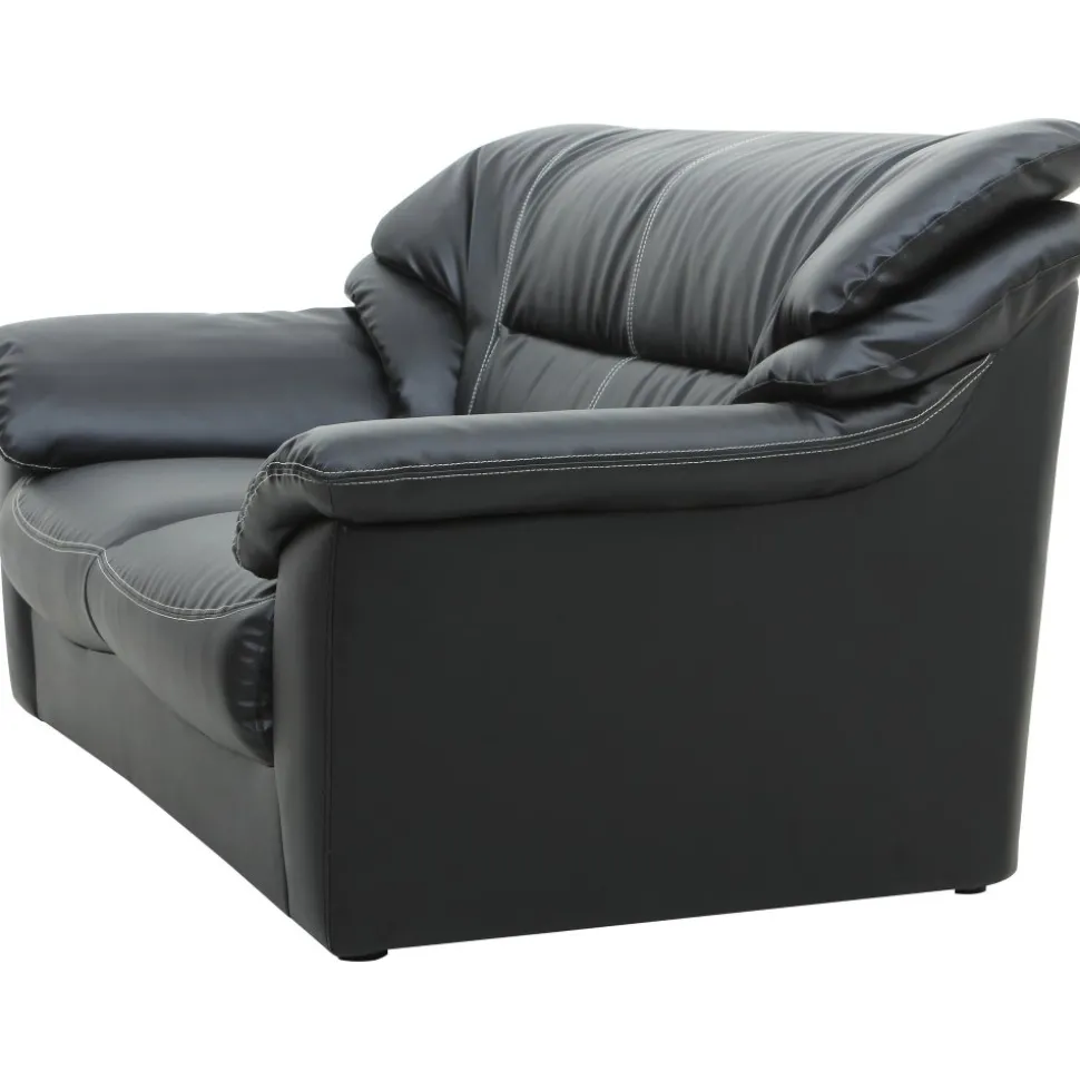 Soffa 2-sits svart konstläder - Dominic