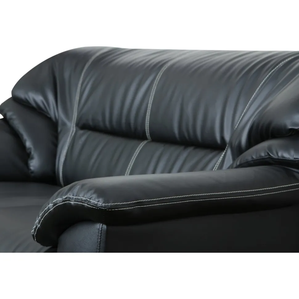 Soffa 2-sits svart konstläder - Dominic