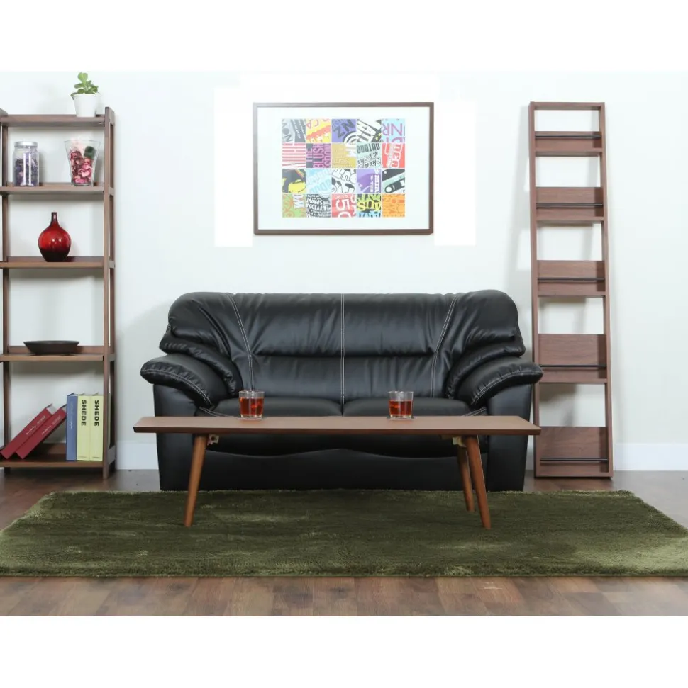 Soffa 2-sits svart konstläder - Dominic