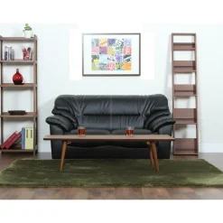 Soffa 2-sits svart konstläder - Dominic + Textilrengöring för möbler