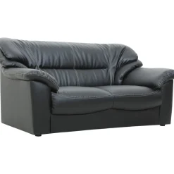 Soffa 2-sits svart konstläder - Dominic + Textilrengöring för möbler