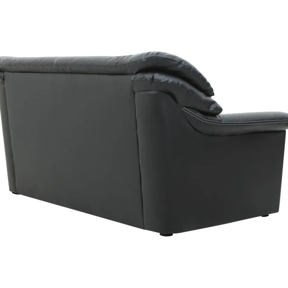 Soffa 2-sits svart konstläder - Dominic + Textilrengöring för möbler