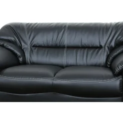 Soffa 2-sits svart konstläder - Dominic + Textilrengöring för möbler