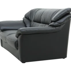 Soffa 2-sits svart konstläder - Dominic + Fläckborttagare för möbler