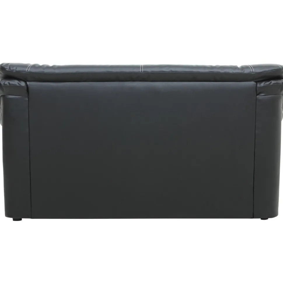 Soffa 2-sits svart konstläder - Dominic + Fläckborttagare för möbler