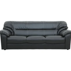 Soffa 3-sits svart konstläder - Dominic