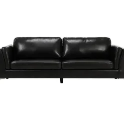 Soffa 3-sits svart PU - Cansas + Fläckborttagare för möbler