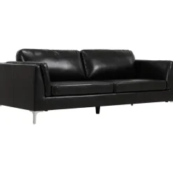 Soffa 3-sits svart PU - Cansas + Fläckborttagare för möbler