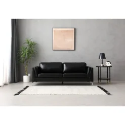 Soffa 3-sits svart PU - Cansas + Fläckborttagare för möbler