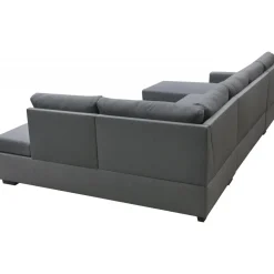 Soffa u-soffa 309 cm mörkgrått tyg - Solna + Fläckborttagare för möbler