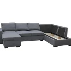 Soffa u-soffa 309 cm mörkgrått tyg - Solna + Fläckborttagare för möbler