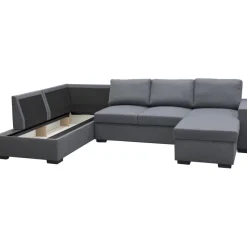 Soffa u-soffa 309 cm mörkgrått tyg - Solna + Fläckborttagare för möbler