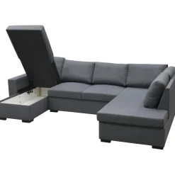 Soffa u-soffa 309 cm mörkgrått tyg - Solna