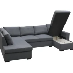 Soffa u-soffa 309 cm mörkgrått tyg - Solna