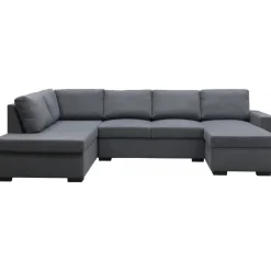 Soffa u-soffa 309 cm mörkgrått tyg - Solna