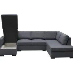 Soffa u-soffa 309 cm mörkgrått tyg - Solna