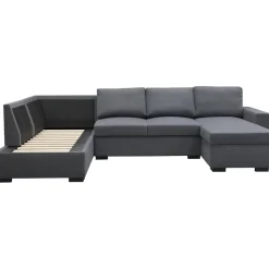 Soffa u-soffa 309 cm mörkgrått tyg - Solna