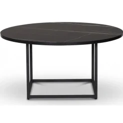 Soffbord Ø90 cm - Svart marmor (Exklusive laminat) + Möbeltassar