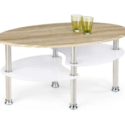 Soffbord 90 x 50 cm Vit/ek - Adiba