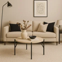 Soffbord beige stenskiva 85 cm