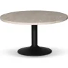 Soffbord beige stenskiva 85 cm i diameter