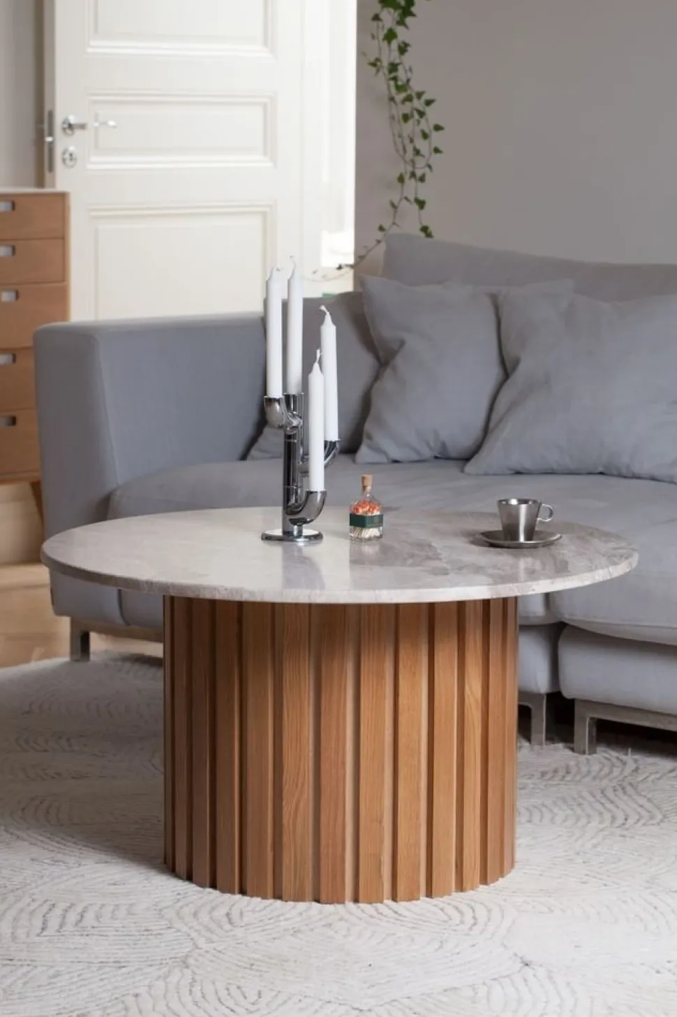 Soffbord i marmor Ø85 cm