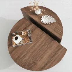 Soffbord i Valnöt 90 x 90 cm - Podium + Möbeltassar