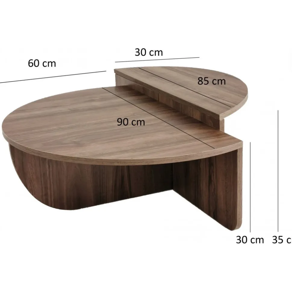 Soffbord i Valnöt 90 x 90 cm - Podium + Textilrengöring för möbler
