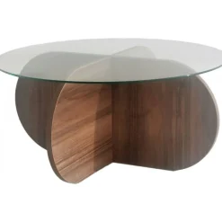 Soffbord i valnöt med glasskiva