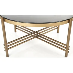 Soffbord Jenelle i svart/guld - Ø80 cm + Möbeltassar