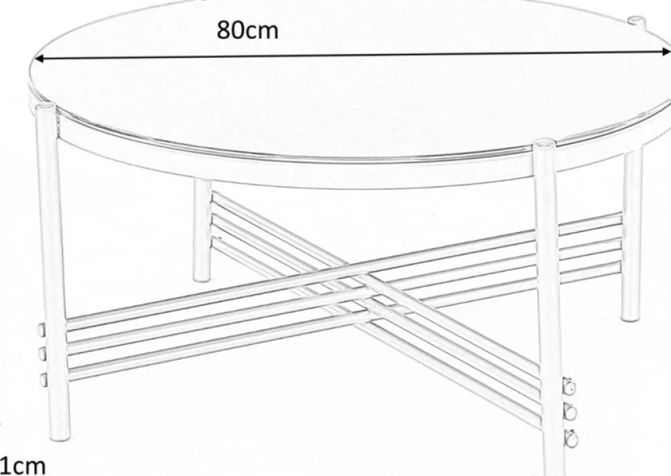 Soffbord Jenelle i svart/guld - Ø80 cm + Möbeltassar