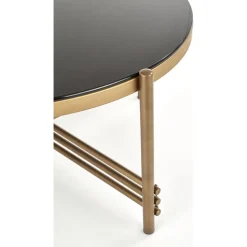 Soffbord Jenelle i svart/guld - Ø80 cm