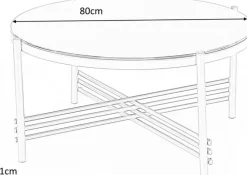 Soffbord Jenelle i svart/guld - Ø80 cm + Textilrengöring för möbler