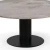 Soffbord äkta marmor 105 cm diameter med svart fot