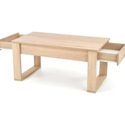 Soffbord med lådor 110x 60 cm ljus ek + Möbeltassar