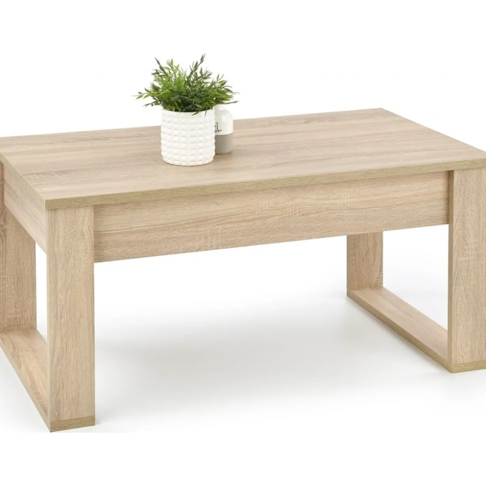 Soffbord med lådor 110x 60 cm ljus ek + Textilrengöring för möbler