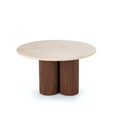 Soffbord mocca med Travertintopp 80 cm