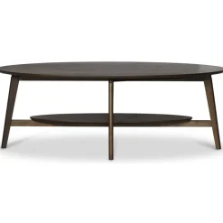 Soffbord ovalt valnöt 140 cm + Möbeltassar