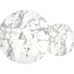 Soffbord set med 2 st Ø38/60 cm - Vit marmoreffekt/guld + Textilrengöring för möbler