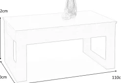 Soffbord vit med förvaringslådor 110x60 cm