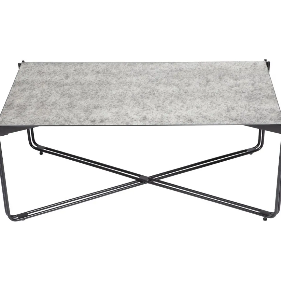 Soffbord 110x60 cm - Antikfärgad spegelglas