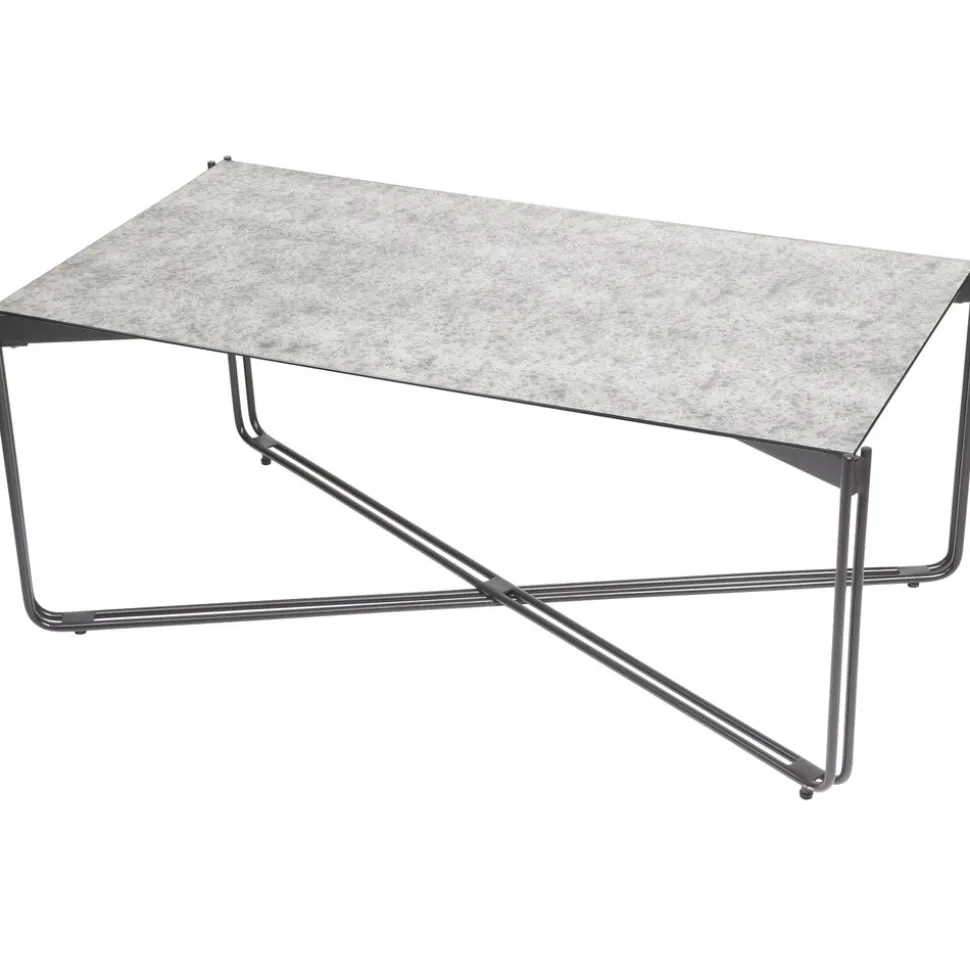 Soffbord 110x60 cm - Antikfärgad spegelglas