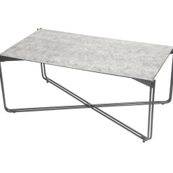 Soffbord 110x60 cm - Antikfärgad spegelglas + Möbeltassar