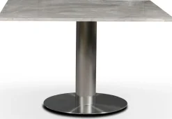 SOHO matbord 120x120 cm - Borstat aluminium / Gråbeige marmor