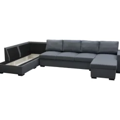 Solna mörkgrå vändbar U-soffa 367 cm + Textilrengöring för möbler