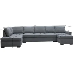 Solna mörkgrå vändbar U-soffa 367 cm + Textilrengöring för möbler