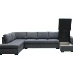 Solna mörkgrå vändbar U-soffa 367 cm + Textilrengöring för möbler