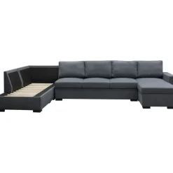 Solna mörkgrå vändbar U-soffa 367 cm + Möbeltassar