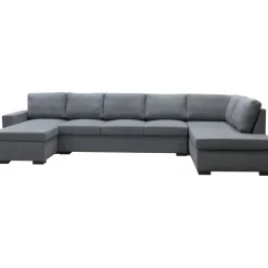 Solna mörkgrå vändbar U-soffa 367 cm + Möbeltassar